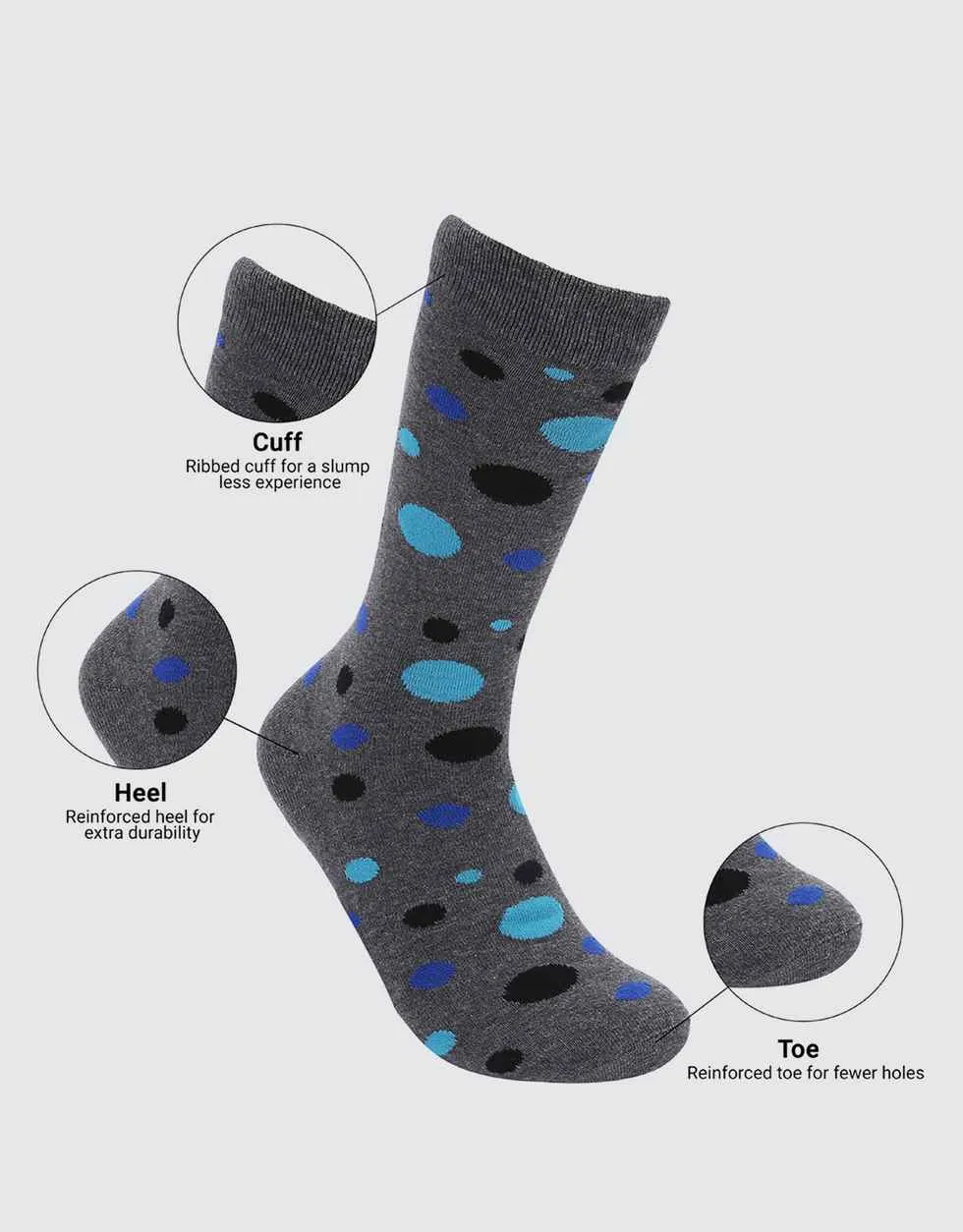 Cerulean Pop Dress Crew Socks 6 Pack