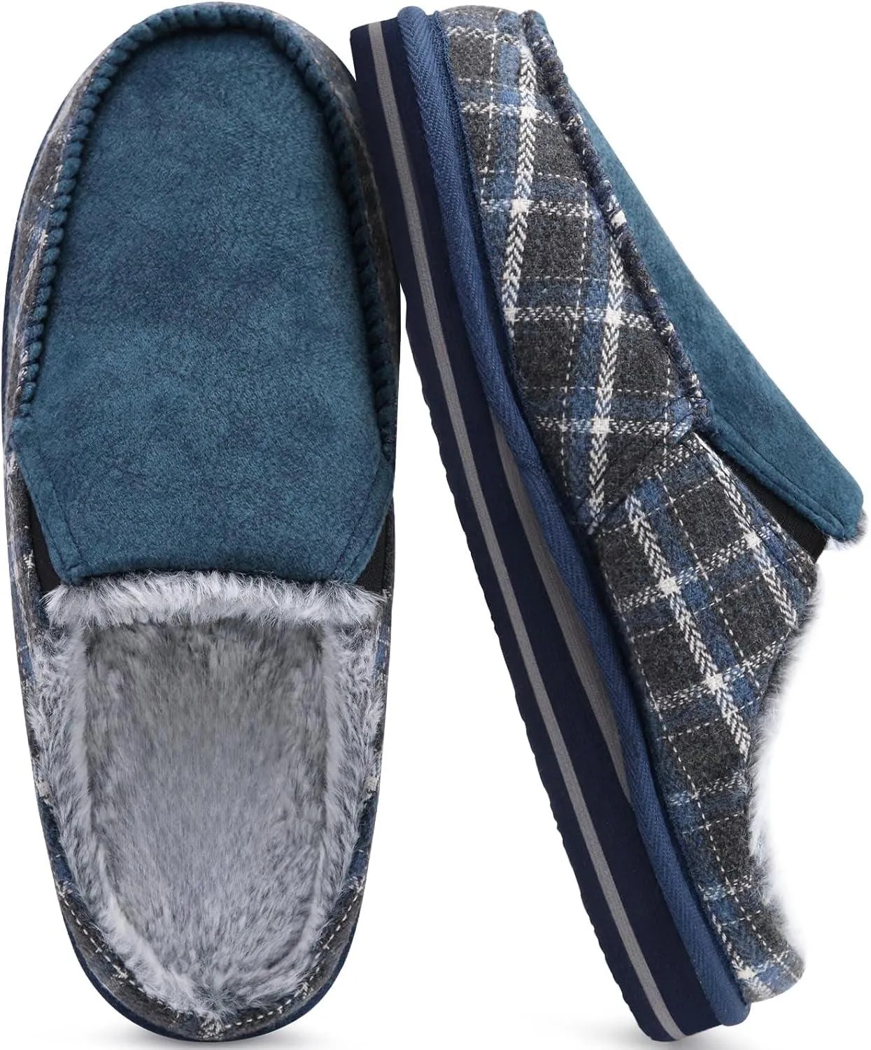 Cozy Clog Fur Plaid Orthopedic Slippers – Stylish Warmth with Support