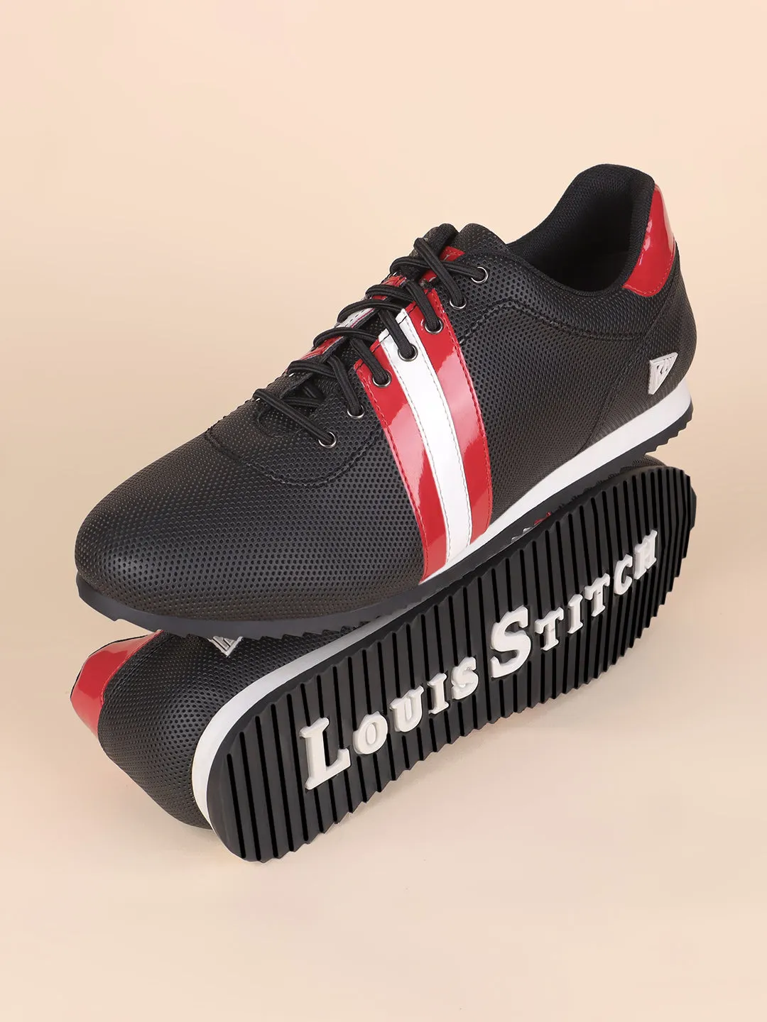 Egyptian Black Fashion Color Blocked Lace-Up Sneaker