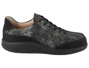 Finn Comfort Women's Otaru Shoes- Nubuk Crumble/ Schwarz Silver