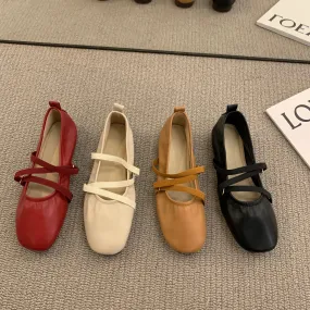 Hnzxzm Women Mary Janes Shoes Woman Square Toe Japanned Leather Flats Vintage Narrow Band Loafers
