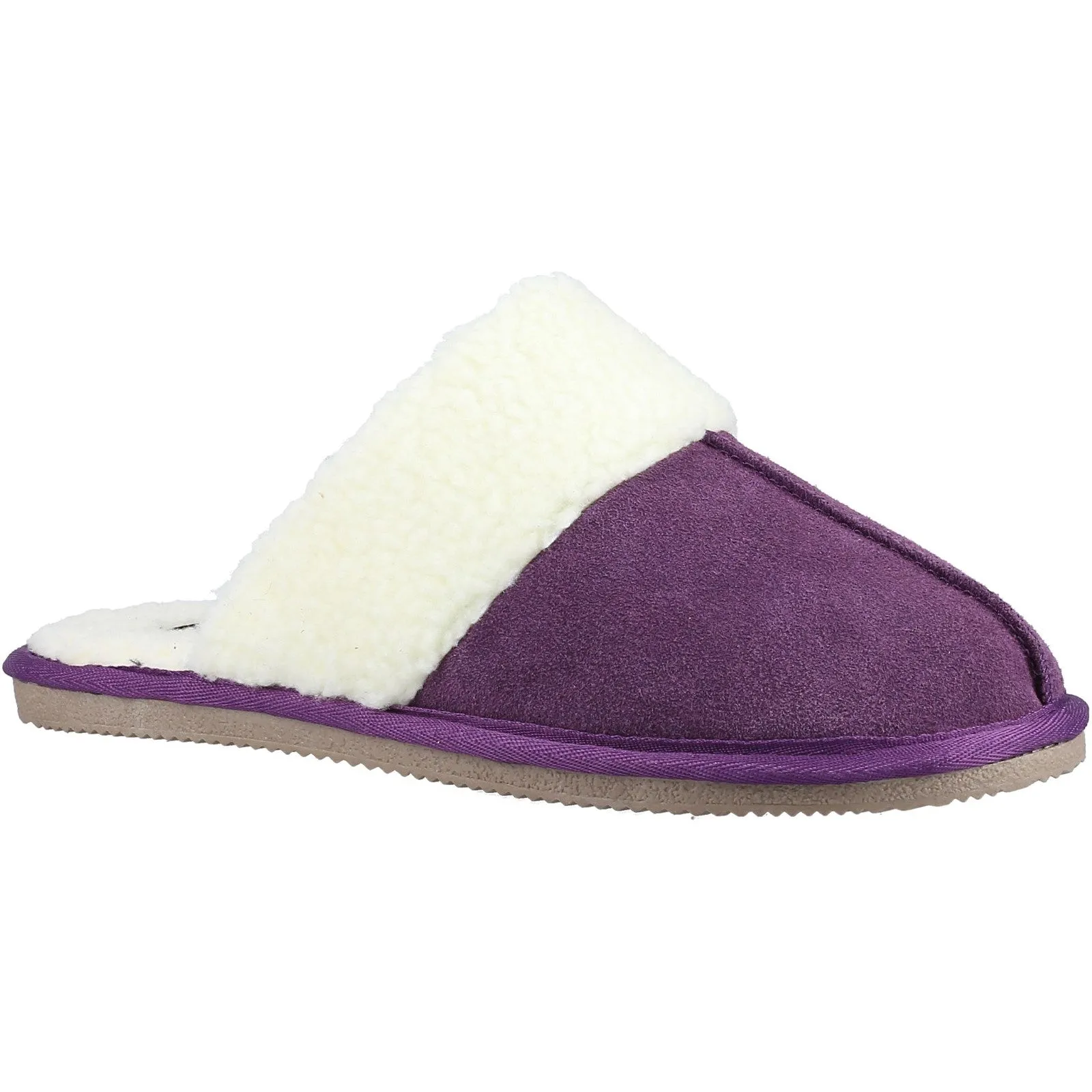 Hush Puppies Arianna Suede Faux Fur Lined Mule Slippers