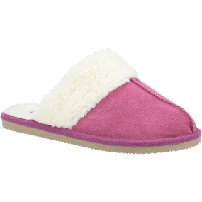 Hush Puppies Arianna Suede Faux Fur Lined Mule Slippers