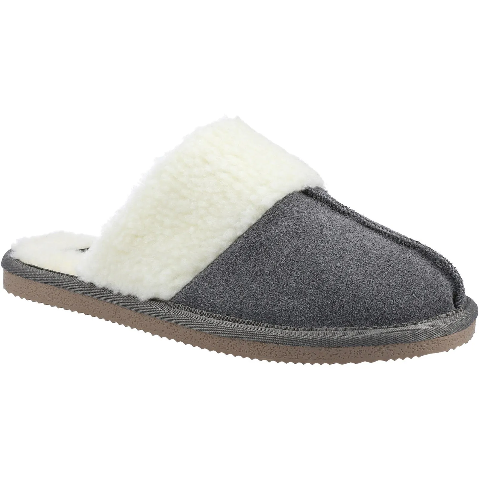 Hush Puppies Arianna Suede Faux Fur Lined Mule Slippers