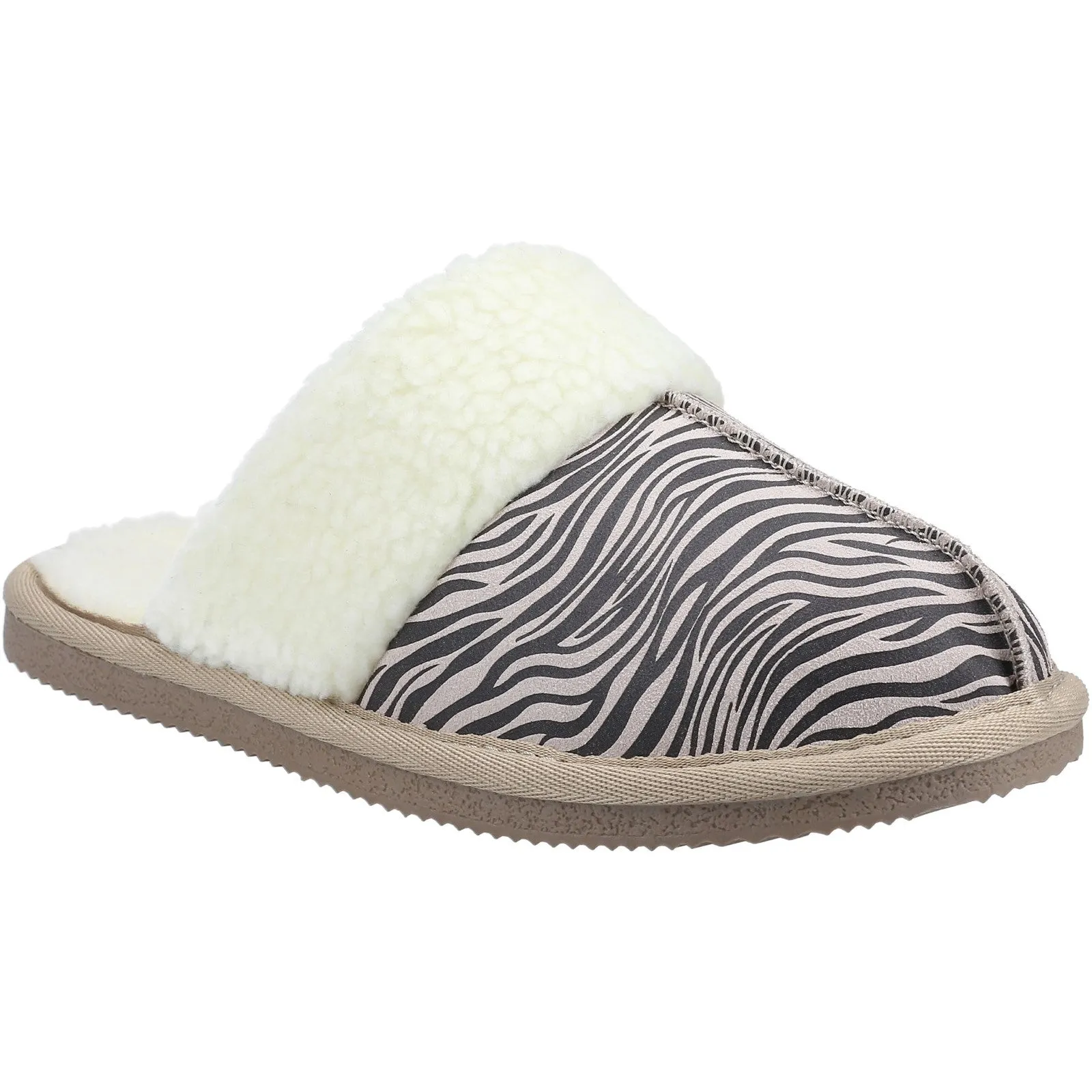 Hush Puppies Arianna Suede Faux Fur Lined Mule Slippers
