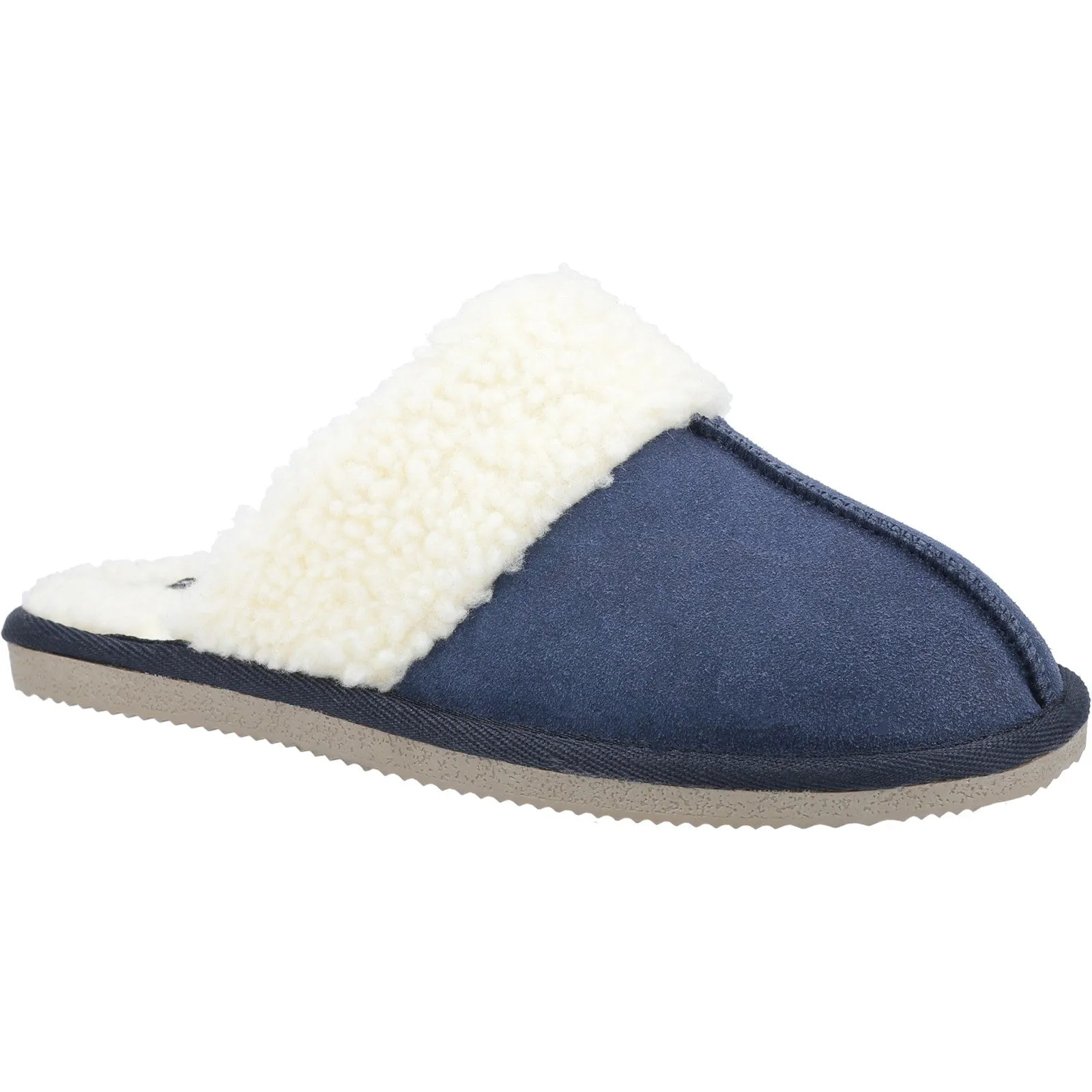 Hush Puppies Arianna Suede Faux Fur Lined Mule Slippers