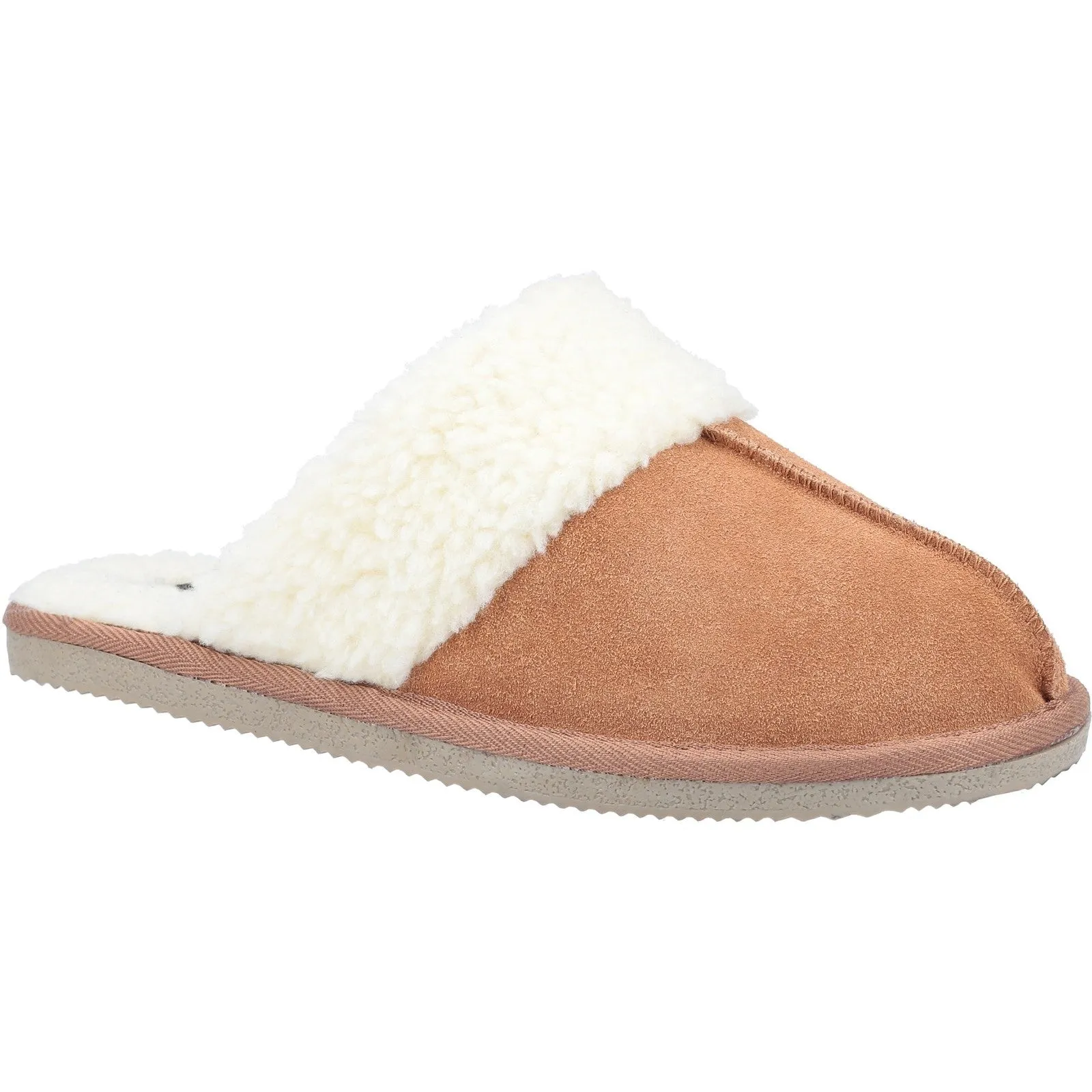 Hush Puppies Arianna Suede Faux Fur Lined Mule Slippers