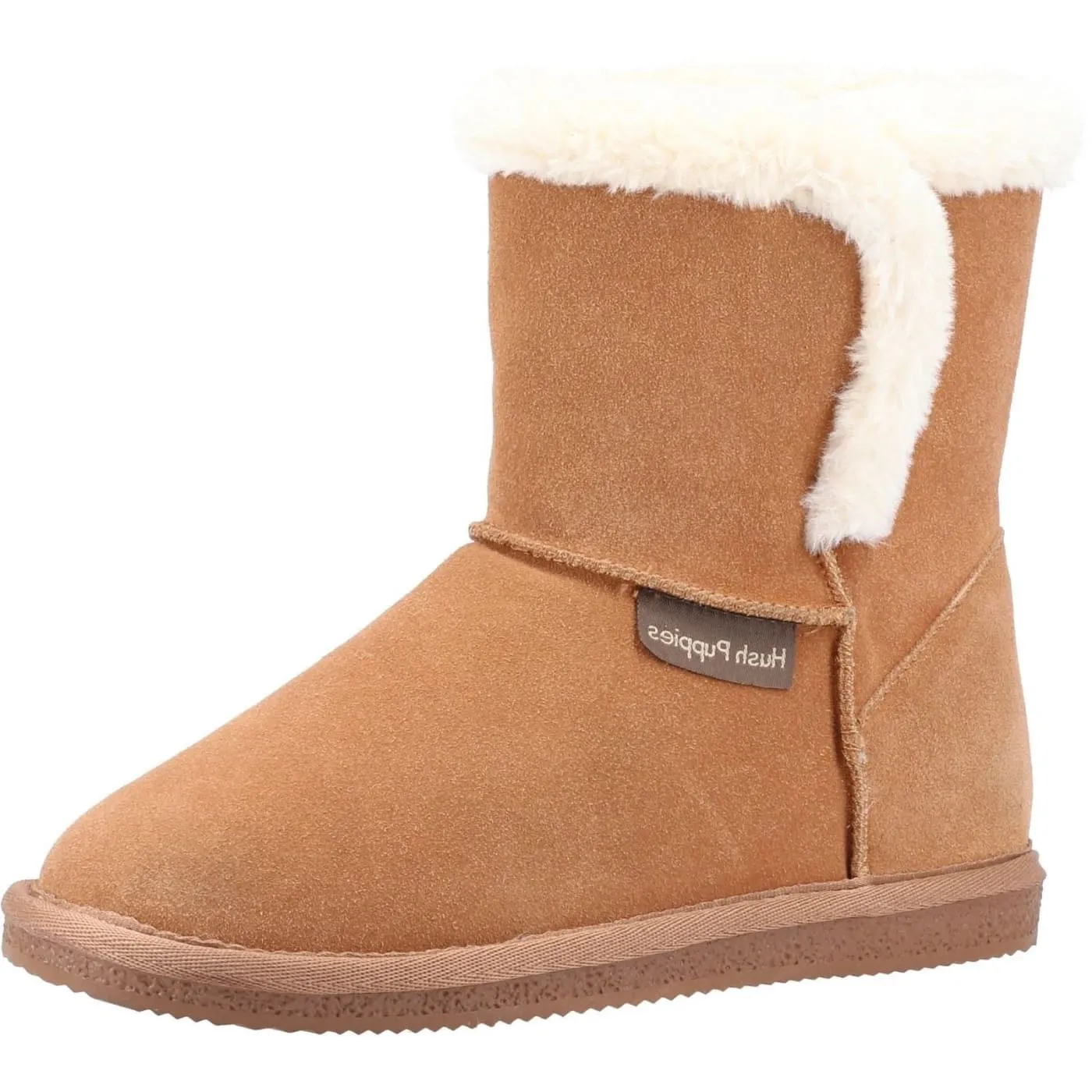 Hush Puppies Ashleigh Tan Ladies Leather Slippers
