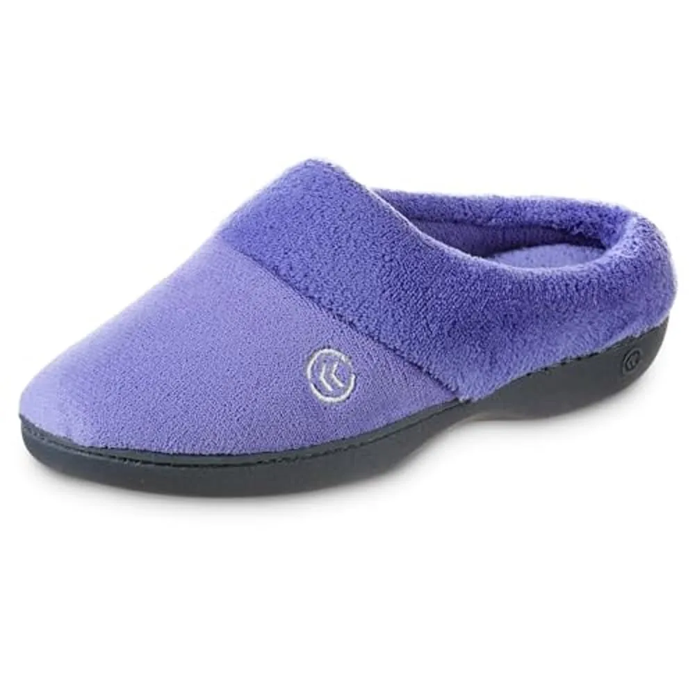 isotoner Women's Classic Hoodback W Memory Foam, Deep Periwinkle, 8.5-9