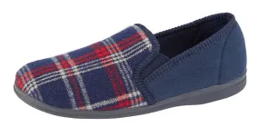 'Jim' Check Velour Slippers