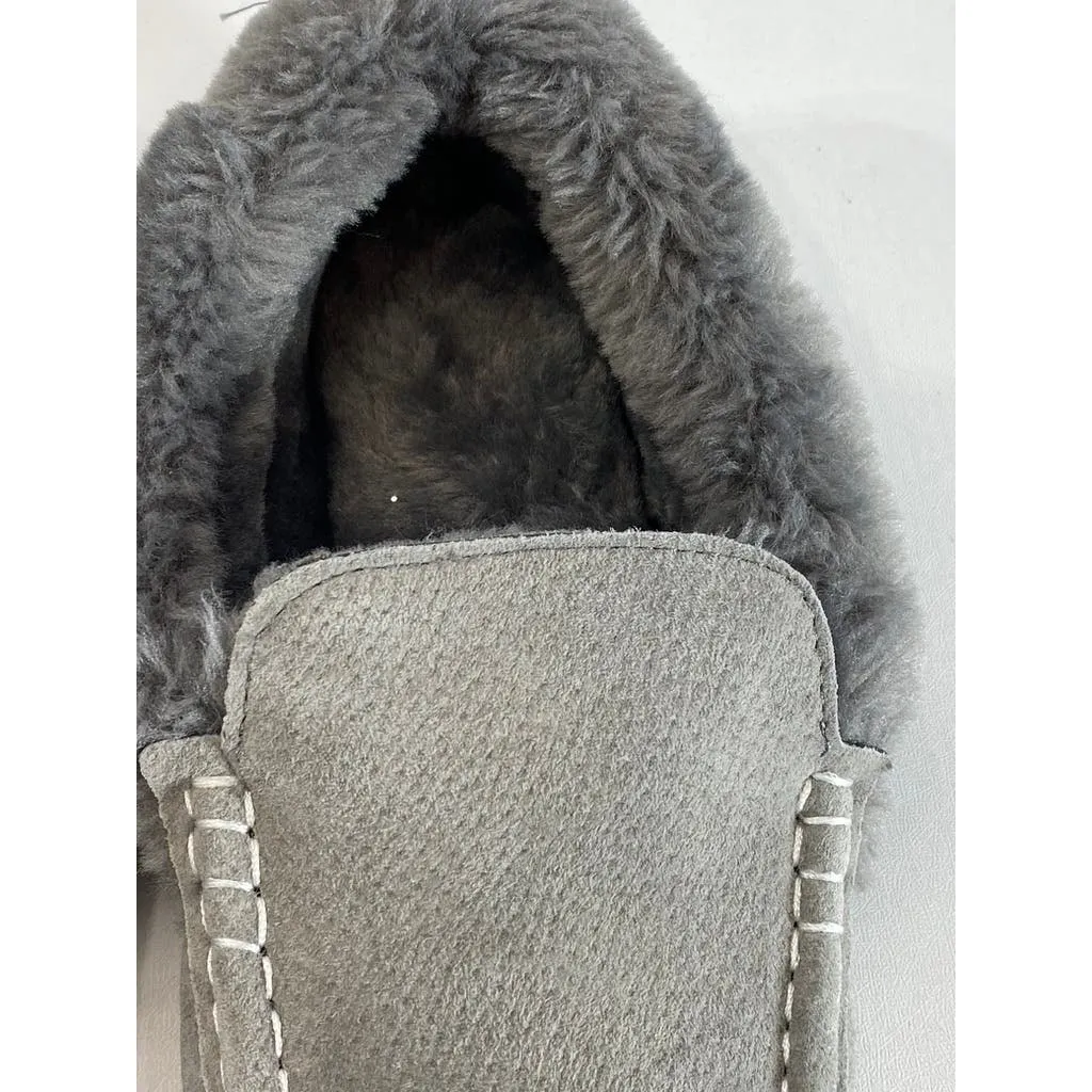 LAMO Women's Charcoal Faux-Fur Aussie Moc-Toe Cirrus Memory Foam Slipper SZ 7