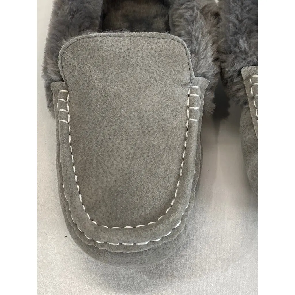 LAMO Women's Charcoal Faux-Fur Aussie Moc-Toe Cirrus Memory Foam Slipper SZ 7