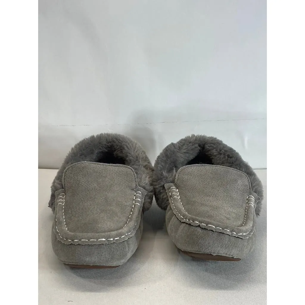 LAMO Women's Charcoal Faux-Fur Aussie Moc-Toe Cirrus Memory Foam Slipper SZ 7