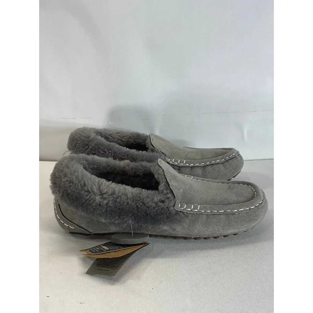 LAMO Women's Charcoal Faux-Fur Aussie Moc-Toe Cirrus Memory Foam Slipper SZ 7