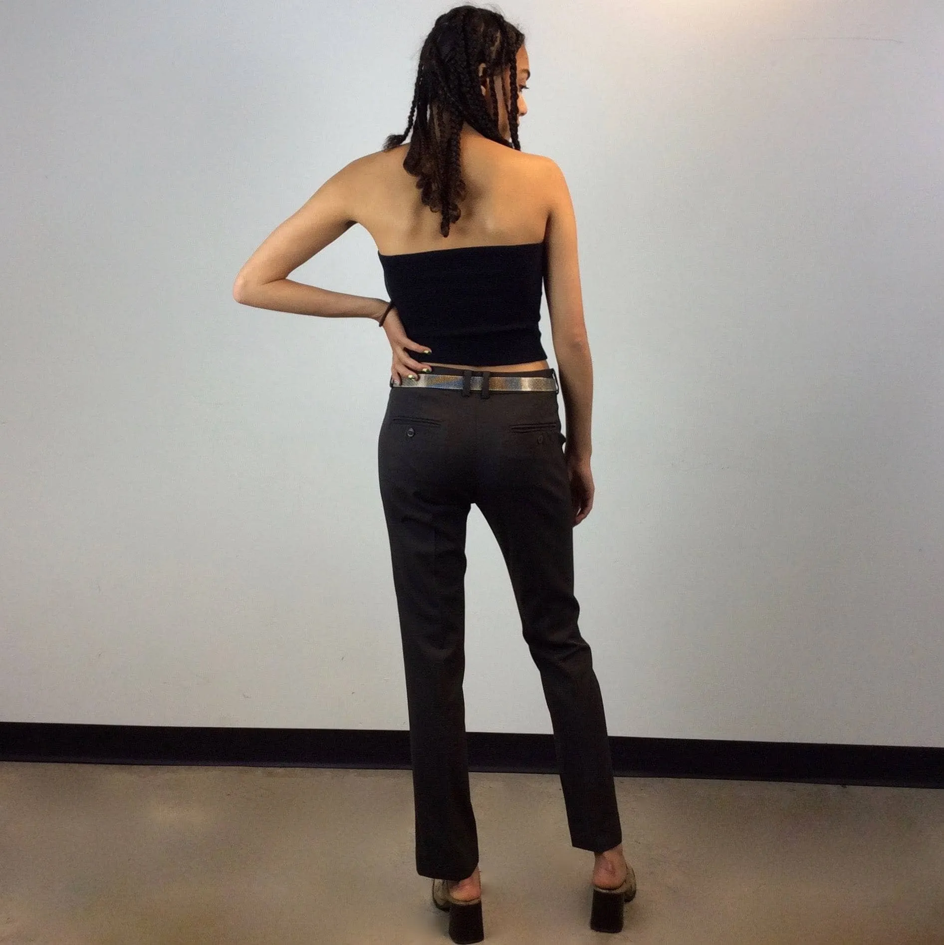 Max Mara Brown Wool Cigarette Pants S/M