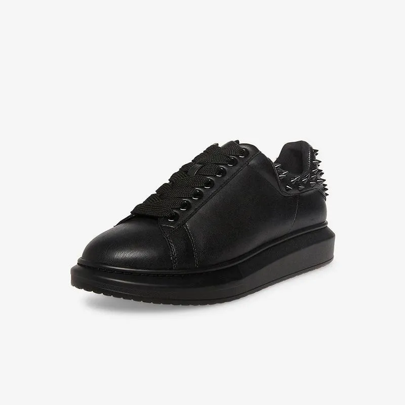 Round Toe Lace Up Spike Sneakers