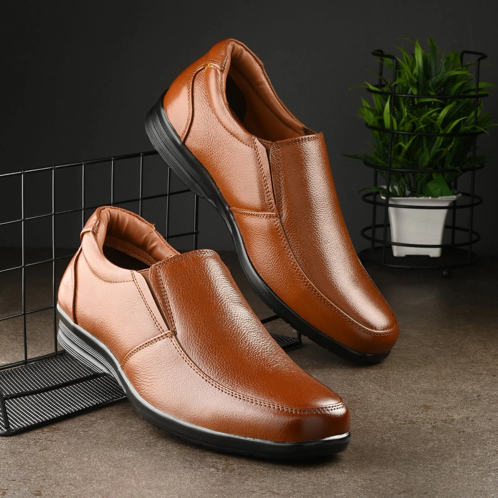 Sharp Full Grain Leather Slip Ons