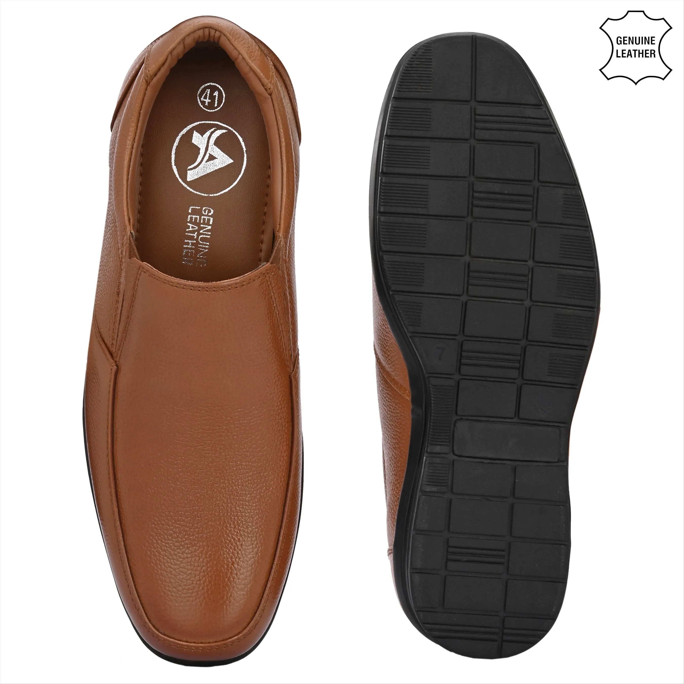 Sharp Full Grain Leather Slip Ons