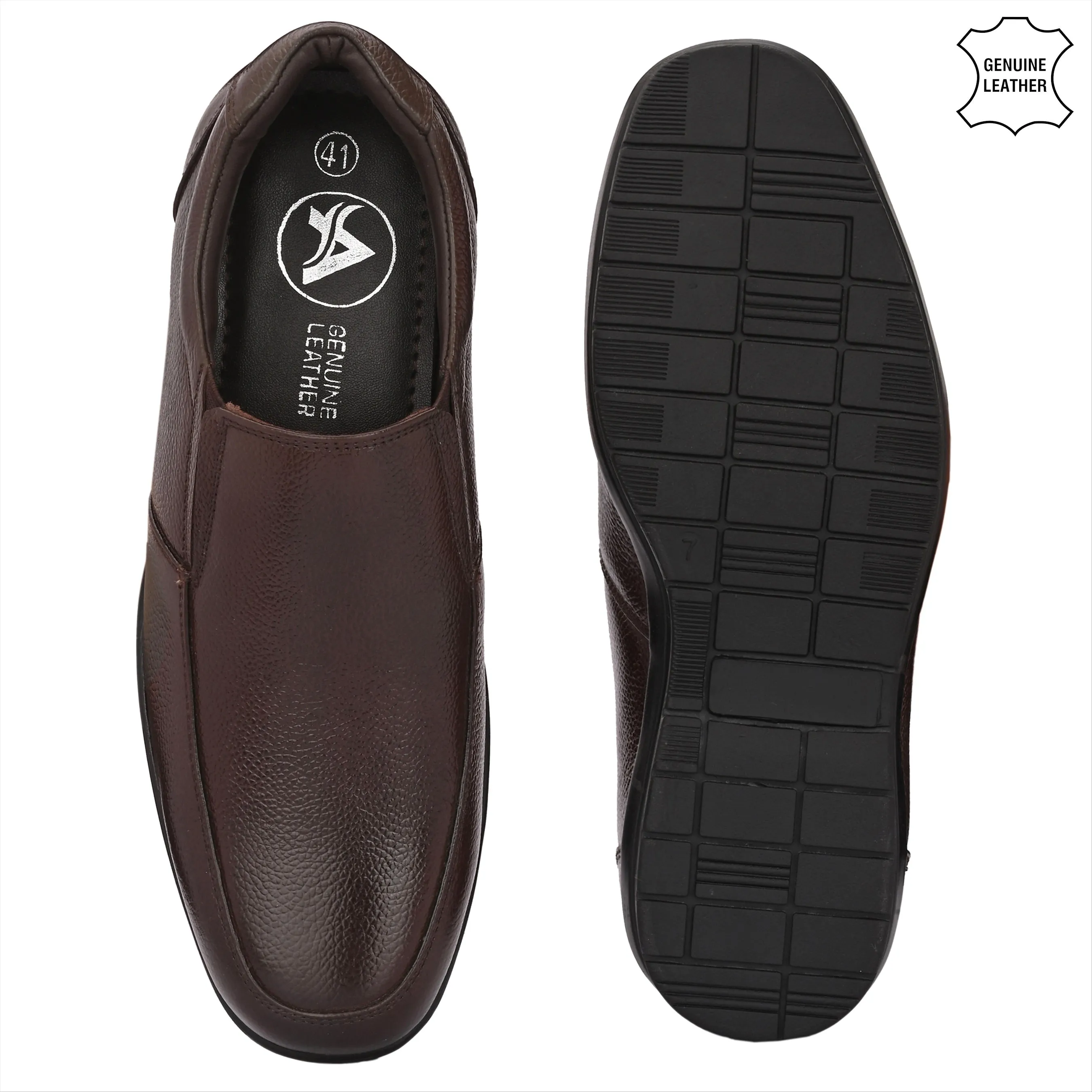 Sharp Full Grain Leather Slip Ons