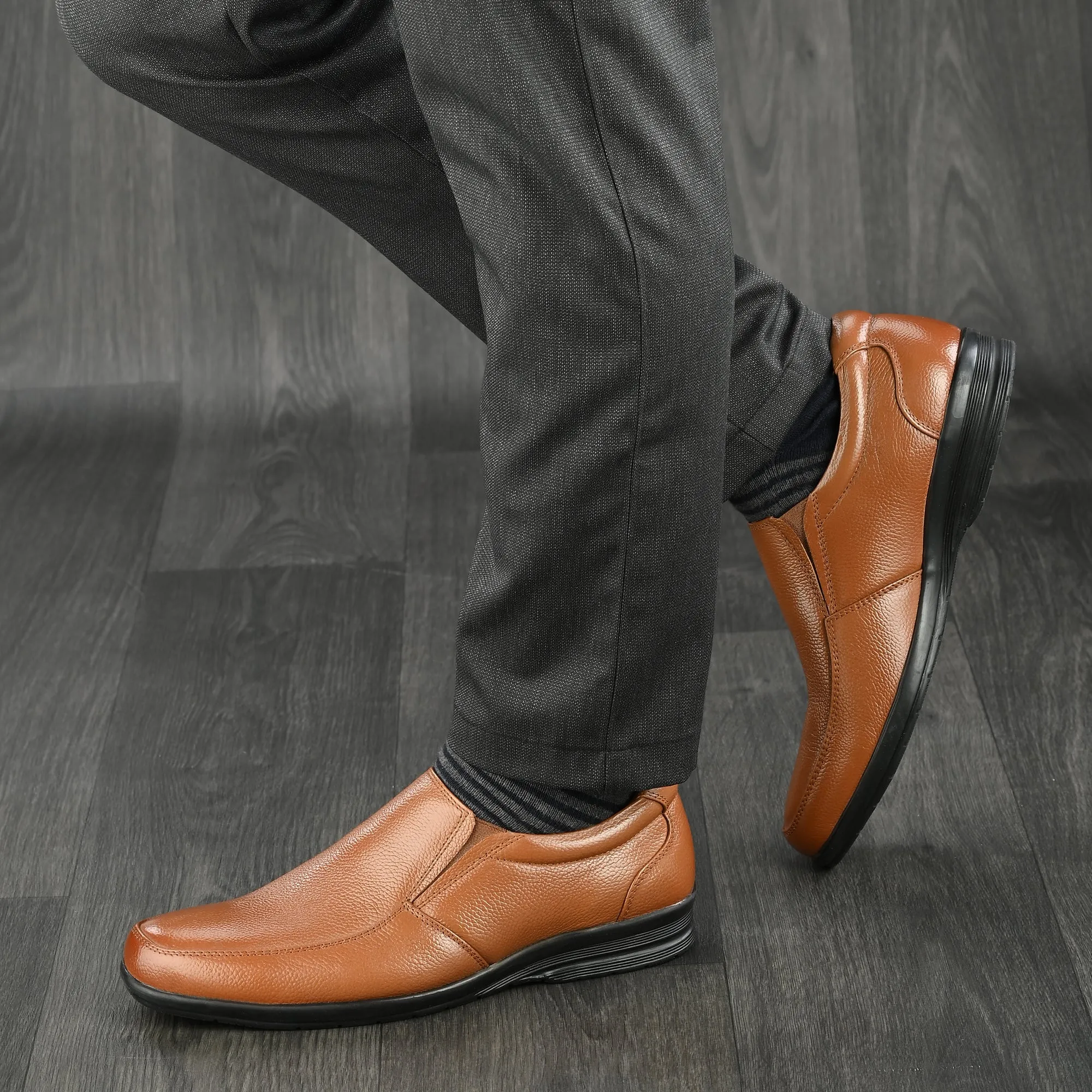 Sharp Full Grain Leather Slip Ons