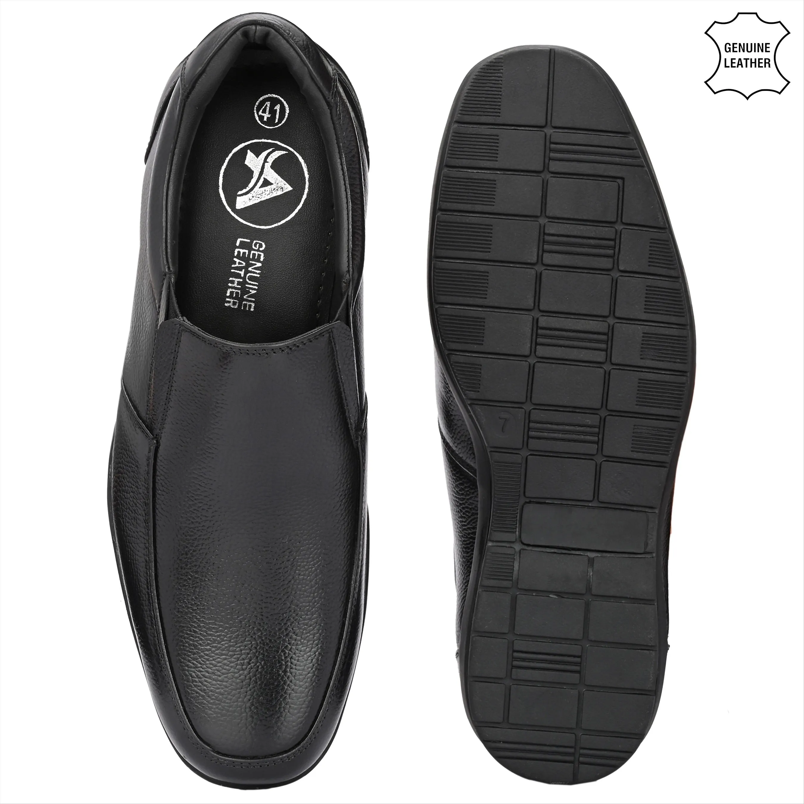 Sharp Full Grain Leather Slip Ons