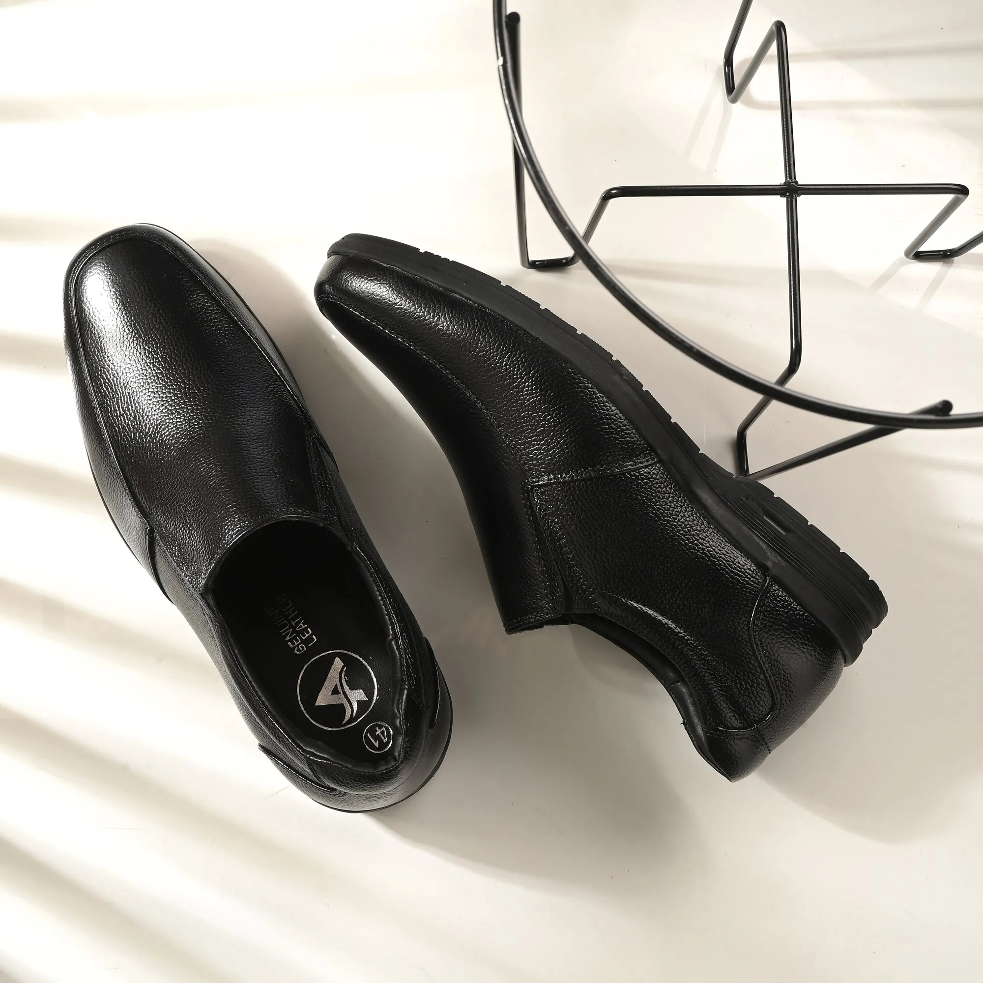 Sharp Full Grain Leather Slip Ons