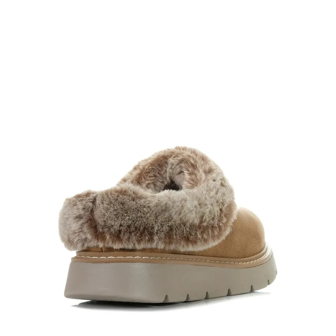 SKECHERS BOBS WOMENS KEEPSAKES LITE COZY BLEND - CHESTNUT
