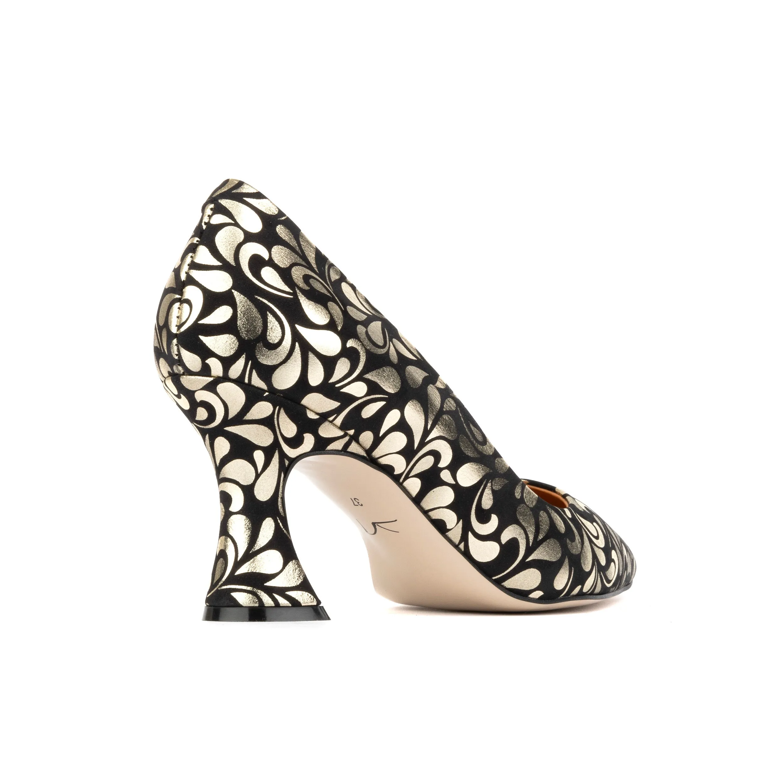 Sophia Hollywood - Black & Gold - Women's Heels