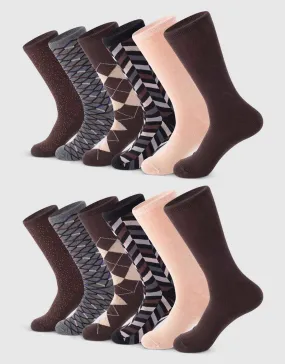Terra Cotta Dress Crew Socks 12 Pack