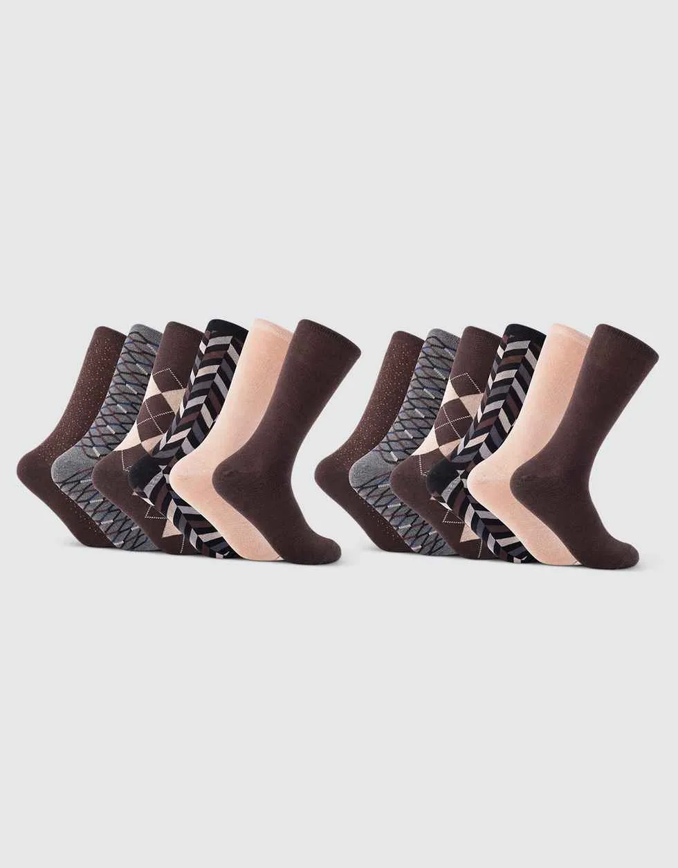 Terra Cotta Dress Crew Socks 12 Pack