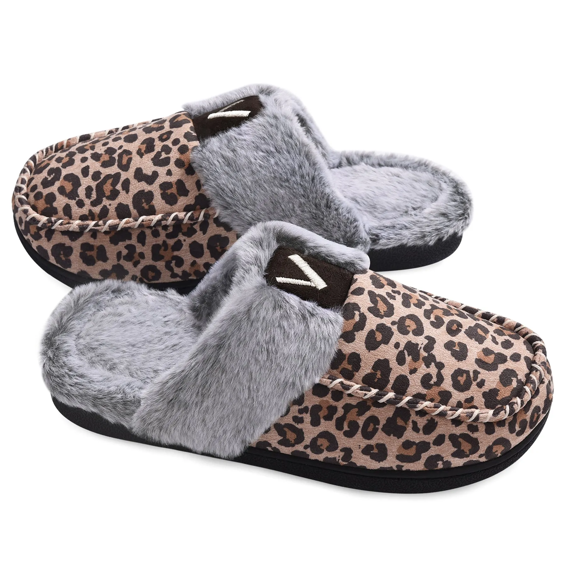 VONMAY Women's Comfy Fuzzy House Slipper Scuff Memory Foam Slip on Warm Moccasin Style Indoor Outdoor