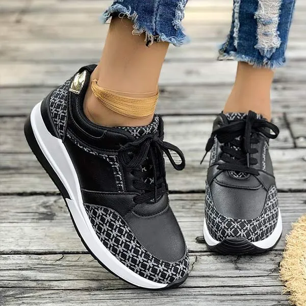 Women's Casual Platform Lace-Up Loafers 42914058C