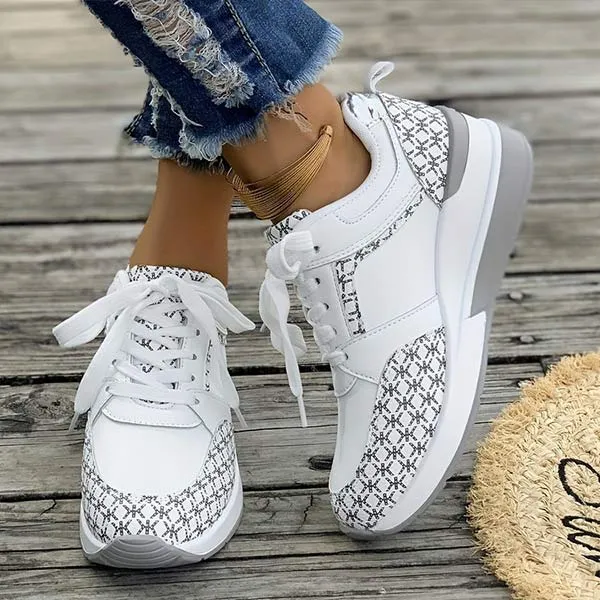 Women's Casual Platform Lace-Up Loafers 42914058C