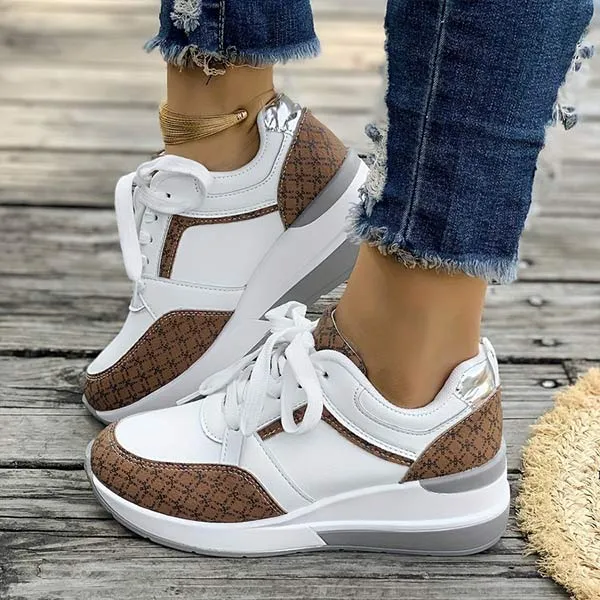 Women's Casual Platform Lace-Up Loafers 42914058C
