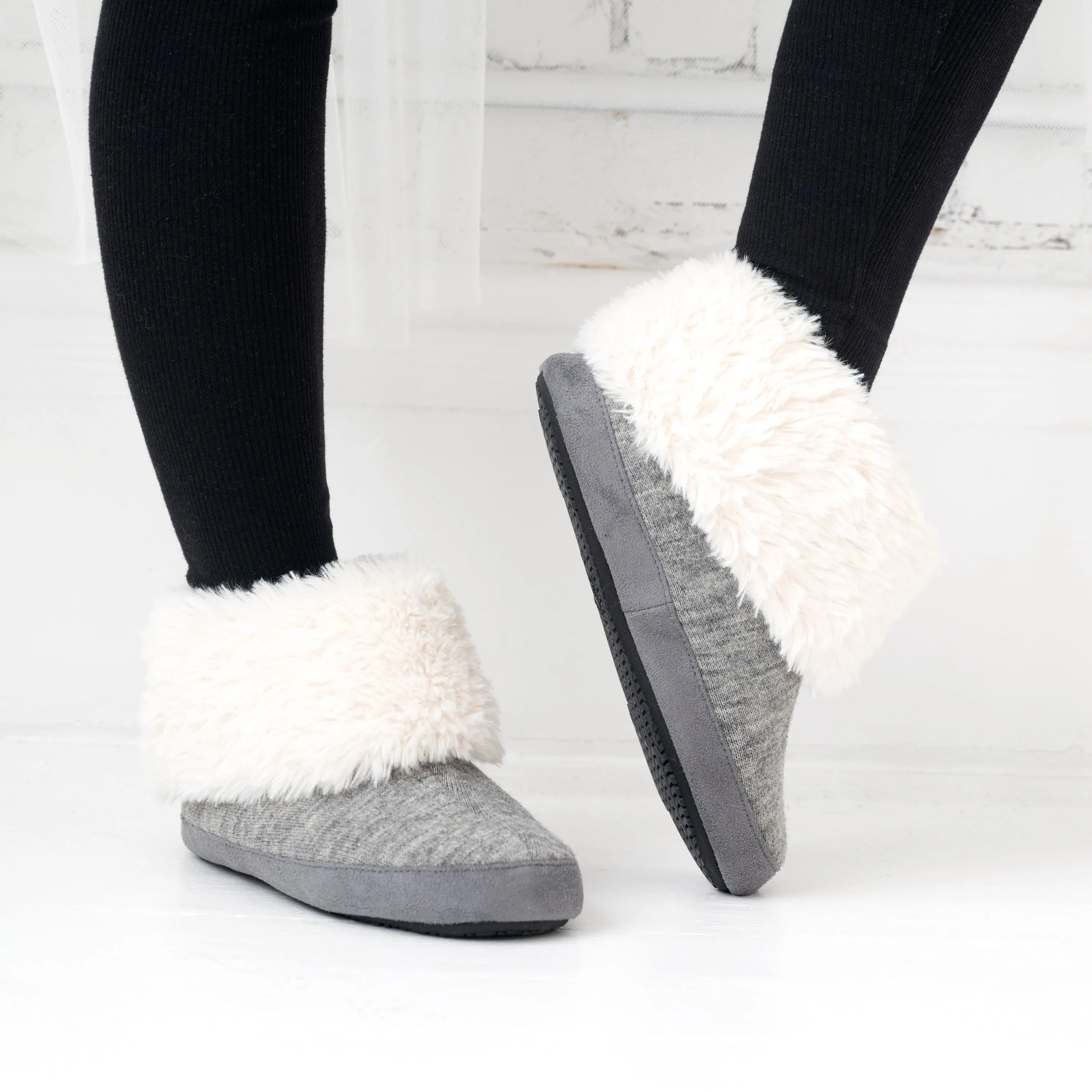 Women's Heather Knit Marisol Boot Slippers