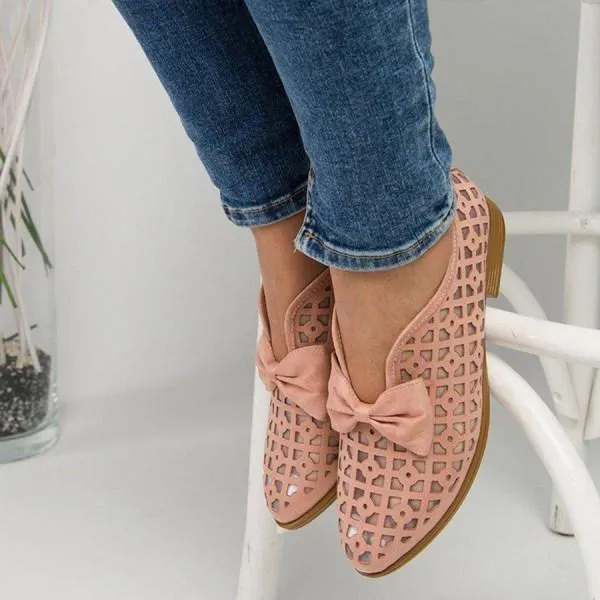 Women'S Pointed Toe Low Heel Mesh Shoes 42235137