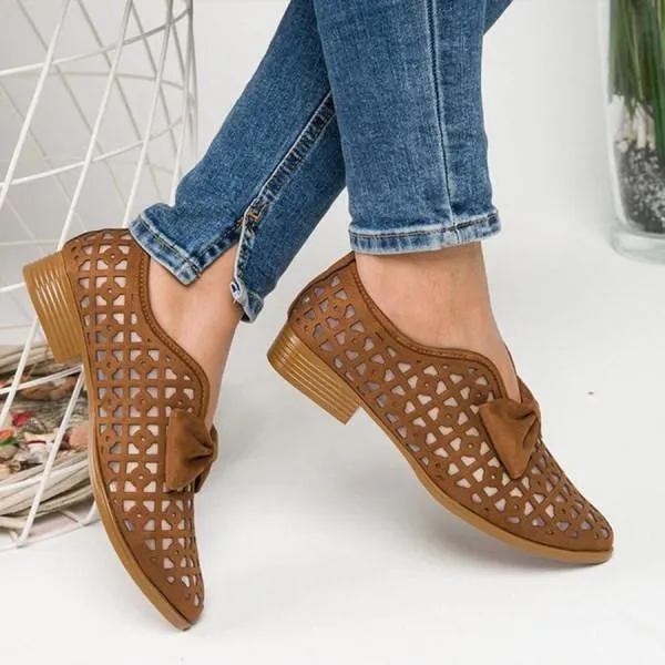 Women'S Pointed Toe Low Heel Mesh Shoes 42235137