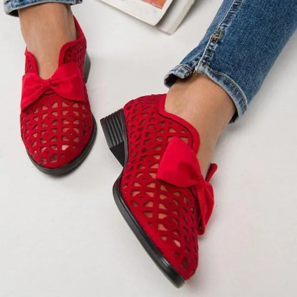 Women'S Pointed Toe Low Heel Mesh Shoes 42235137