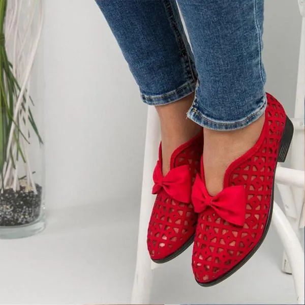 Women'S Pointed Toe Low Heel Mesh Shoes 42235137