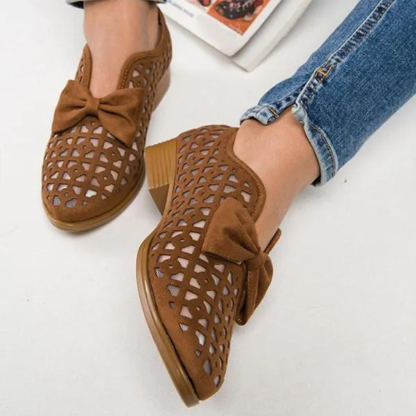 Women'S Pointed Toe Low Heel Mesh Shoes 42235137