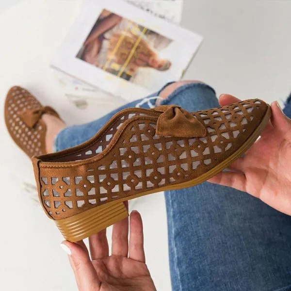 Women'S Pointed Toe Low Heel Mesh Shoes 42235137