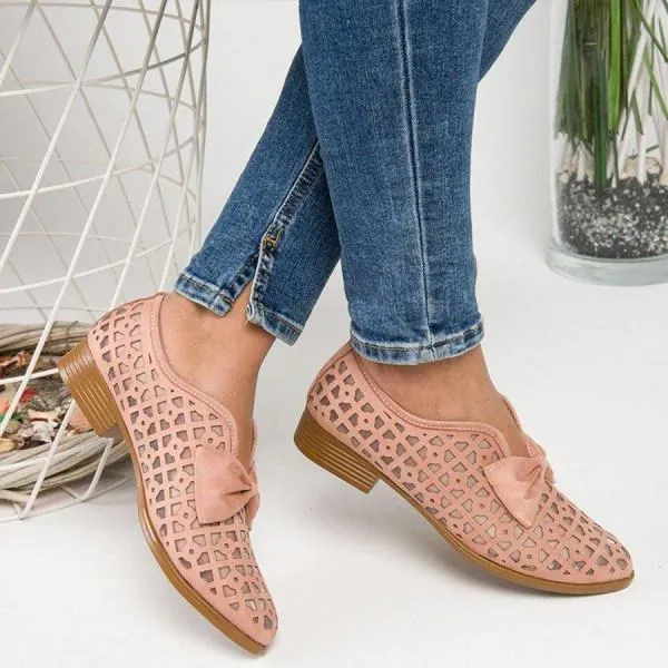 Women'S Pointed Toe Low Heel Mesh Shoes 42235137