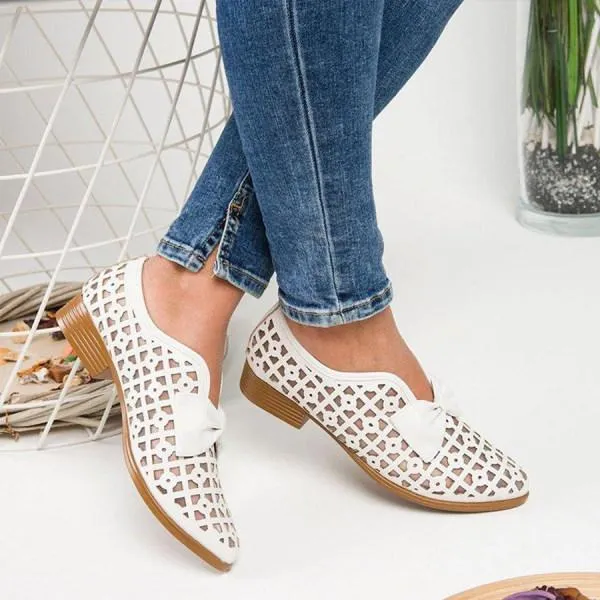 Women'S Pointed Toe Low Heel Mesh Shoes 42235137