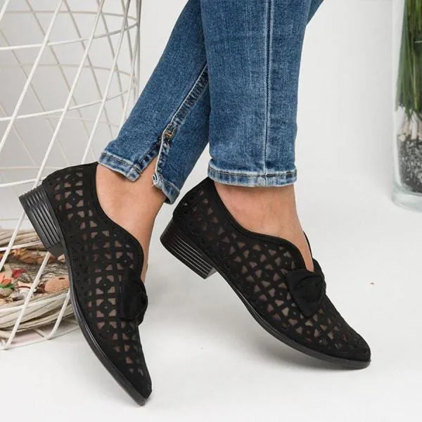 Women'S Pointed Toe Low Heel Mesh Shoes 42235137