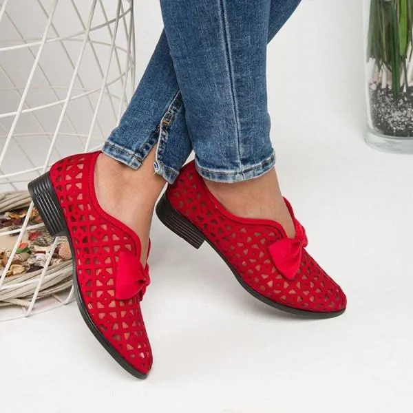 Women'S Pointed Toe Low Heel Mesh Shoes 42235137