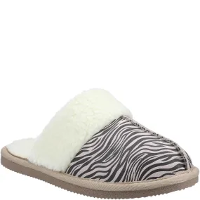 Zebra Print Arianna Mule Slippers