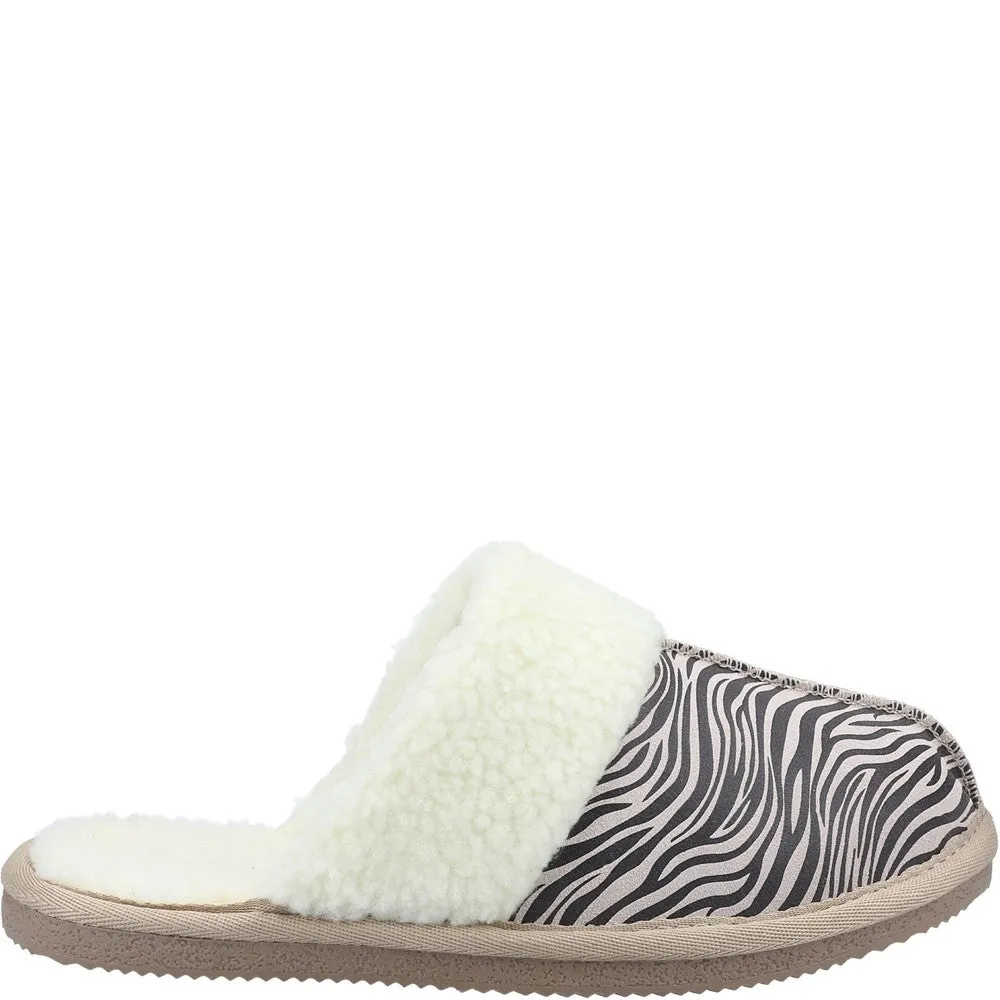 Zebra Print Arianna Mule Slippers